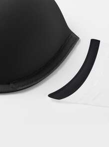 Solid Self-Adhesive Bra - Black - View 8