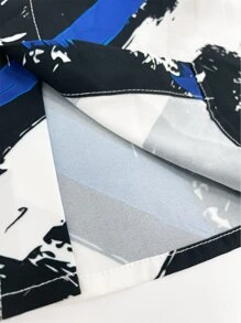 Manfinity Homme Men's Plus Size Casual Loose Brush Print Shirt Without Undershirt - Multicolor - View 4