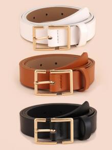 （3件套）S形扣女士腰带，时尚百搭装饰皮带，适合夏季、秋季、万圣节等场合。 - 彩色 - 查看 3