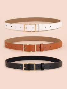 （3件套）S形扣女士腰带，时尚百搭装饰皮带，适合夏季、秋季、万圣节等场合。 - 彩色 - 查看 4