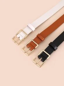 （3件套）S形扣女士腰带，时尚百搭装饰皮带，适合夏季、秋季、万圣节等场合。 - 彩色 - 查看 5