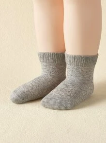 5pairs Baby Solid Socks - Multicolor - View 5