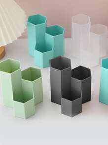 1pc Solid Color Pen Holder - Green - View 2