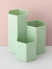 1pc Solid Color Pen Holder - Green - View 1