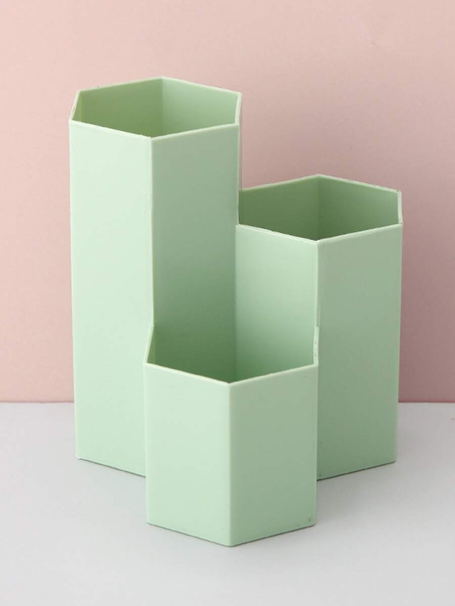 1pc Solid Color Pen Holder - Green - View 1