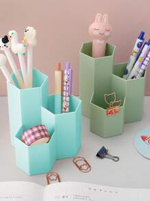 1pc Solid Color Pen Holder - Green - View 6