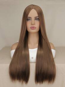 tóc giả dài thẳng sợi tổng hợp - Light Brown - Xem 1