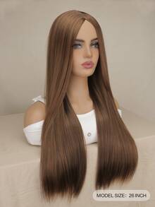 tóc giả dài thẳng sợi tổng hợp - Light Brown - Xem 2