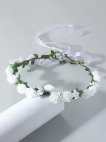 Banda de pelo con diseño de flor - Blanco - Ver 1