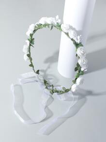 Banda de pelo con diseño de flor - Blanco - Ver 2