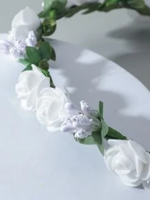 Banda de pelo con diseño de flor - Blanco - Ver 3