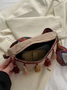 Tassel Decor Bum Bag - Red - View 5