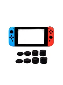 8入組矽膠按鈕蓋適用於Nintendo Switch - 黑色 - 查看 1