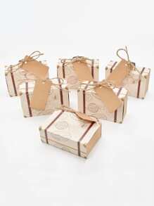 50pcs/25pcs Travel Suitcase Box Kraft Paper Gift Box Wedding Birthday Party Decoration Supplies Christmas Gift Packaging Jewelry Box, Holiday Gift Packaging Box, Birthday Party, Graduation Gift Box, Graduation Season Gift Packaging, Bridesmaid Gift Packaging Box, Wedding Packaging Souvenir Gift Box,