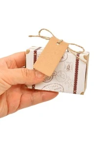 50pcs/25pcs Travel Suitcase Box Kraft Paper Gift Box Wedding Birthday Party Decoration Supplies Christmas Gift Packaging Jewelry Box, Holiday Gift Packaging Box, Birthday Party, Graduation Gift Box, Graduation Season Gift Packaging, Bridesmaid Gift Packaging Box, Wedding Packaging Souvenir Gift Box,
