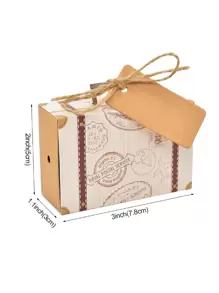 50pcs/25pcs Travel Suitcase Box Kraft Paper Gift Box Wedding Birthday Party Decoration Supplies Christmas Gift Packaging Jewelry Box, Holiday Gift Packaging Box, Birthday Party, Graduation Gift Box, Graduation Season Gift Packaging, Bridesmaid Gift Packaging Box, Wedding Packaging Souvenir Gift Box,