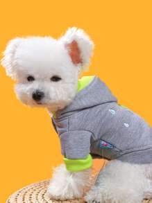 1pc Cartoon Dinosaur Embroidered Pet Coat - Grey - View 4