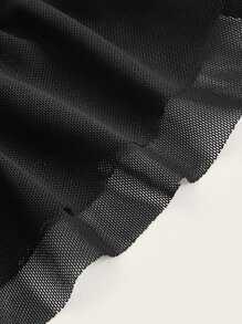 Kontrastmaska Krås Enkel Kvinnor Sexiga Underkläder - Svart - Visa 4