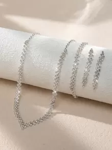 5 piezas/set Set joya con diseño de diamante de imitación