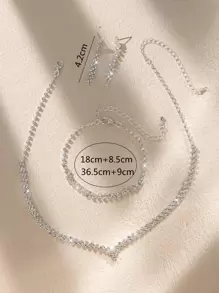 5 piezas/set Set joya con diseño de diamante de imitación
