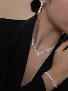 5 piezas/set Set joya con diseño de diamante de imitación