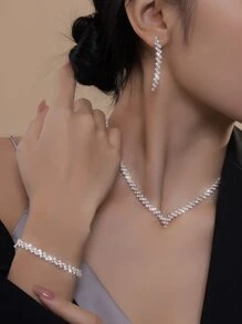 5 piezas/set Set joya con diseño de diamante de imitación
