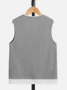 SHEIN Boys Waffle Knit 2 In 1 Tank Top