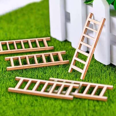 5st Mini Trä Stege Trappor Supermarket Trappa Stege Trappa Modell Liten Figurine Hantverk Prydnad Miniatyrer Hem DIY