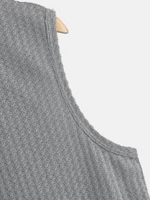 SHEIN Boys Waffle Knit 2 In 1 Tank Top