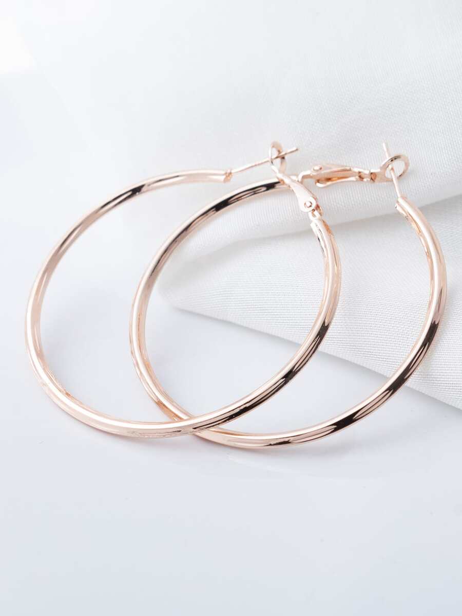 1 Pair Fashionable Twisted Heart Circle Hoop Earrings, Minimalist Design Metal Earrings, Versatile For Daily, Parties, Gifts