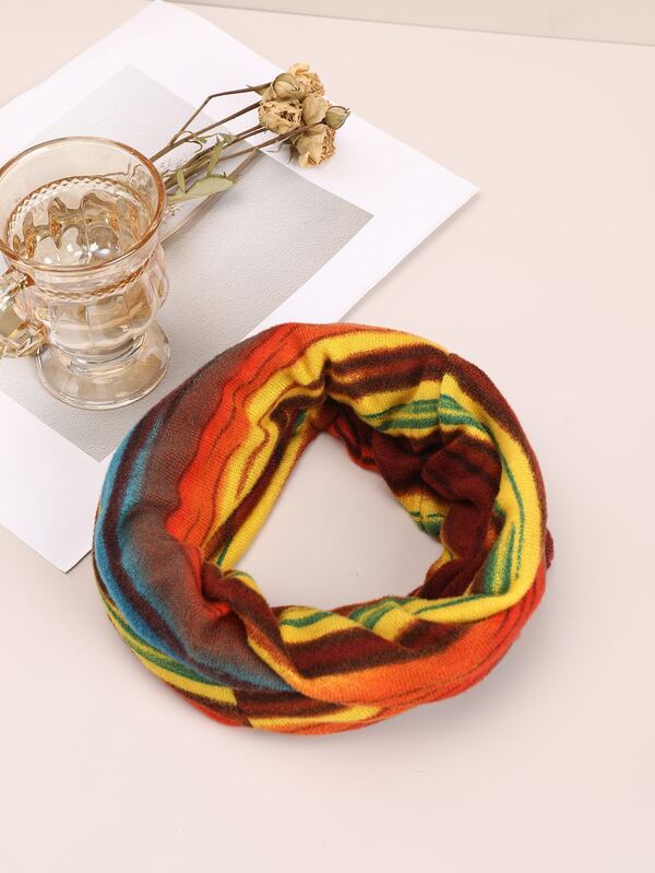 Striped Pattern Infinity Scarf