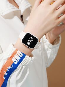 1入組防水電子錶 - 白色 - 查看 3