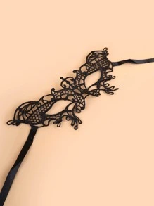 Hollow Out Costume Eye Shield - Black - View 4