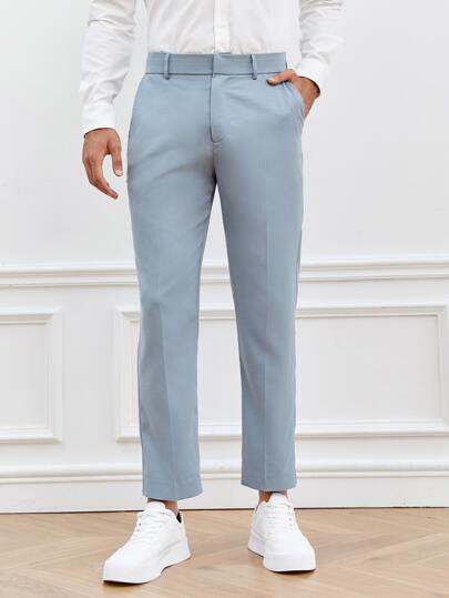 Manfinity NiteLyfe 男士素色斜口袋直筒西裝褲