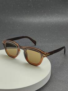 1 件时尚椭圆形装饰眼镜休闲墨镜配饰沙滩配饰眼镜墨镜街头风格适合毛衣夹克运动衫连帽衫皮裤和工装裤适合夏季海滩度假、户外、旅行 - 棕色 - 查看 1