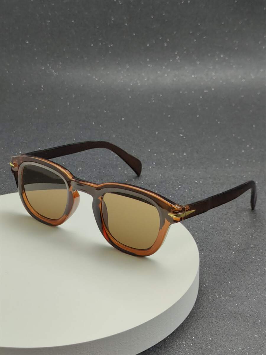 1 件时尚椭圆形装饰眼镜休闲墨镜配饰沙滩配饰眼镜墨镜街头风格适合毛衣夹克运动衫连帽衫皮裤和工装裤适合夏季海滩度假、户外、旅行 - 棕色 - 查看 1