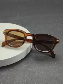 1 件时尚椭圆形装饰眼镜休闲墨镜配饰沙滩配饰眼镜墨镜街头风格适合毛衣夹克运动衫连帽衫皮裤和工装裤适合夏季海滩度假、户外、旅行 - 棕色 - 查看 2