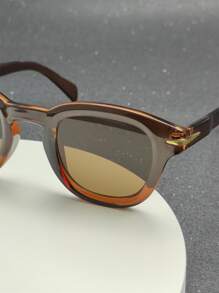 1 件时尚椭圆形装饰眼镜休闲墨镜配饰沙滩配饰眼镜墨镜街头风格适合毛衣夹克运动衫连帽衫皮裤和工装裤适合夏季海滩度假、户外、旅行 - 棕色 - 查看 3