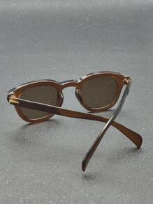 1 件时尚椭圆形装饰眼镜休闲墨镜配饰沙滩配饰眼镜墨镜街头风格适合毛衣夹克运动衫连帽衫皮裤和工装裤适合夏季海滩度假、户外、旅行 - 棕色 - 查看 4