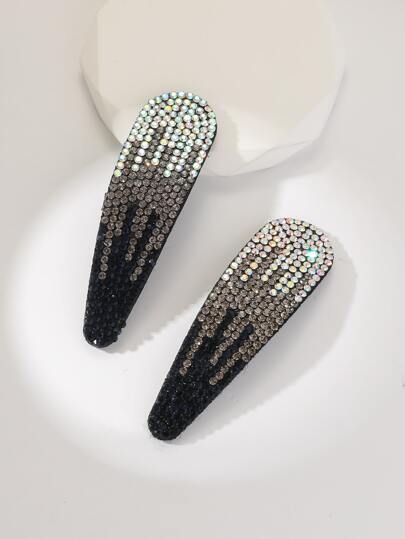 2pcs Rhinestone Decor Hair Clip Royal Claw Clips Hair Claws Hair Barrettes, School Stuff