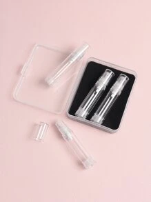 4Pcs 10ML Empty Refillable Cream Lotion Bottles and Spray Bottle Cosmetic Containers Portable Clear Plastic Airless Vacuum Pump Bottle Set Sample Packing Toiletries Liquid Storage Vial Jars With Plastic Storage Box - Clear - View 2