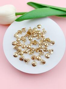 50入組/套珠帽圓形DIY首飾配件 - 金色 - 查看 1