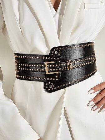 Street Studded Decor Wide Belt Halloween Summer, School