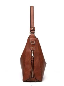Vintage Style Crossbody Shoulder Bag With Handle, Casual And Fashionable (for Export) - Brown - View 3