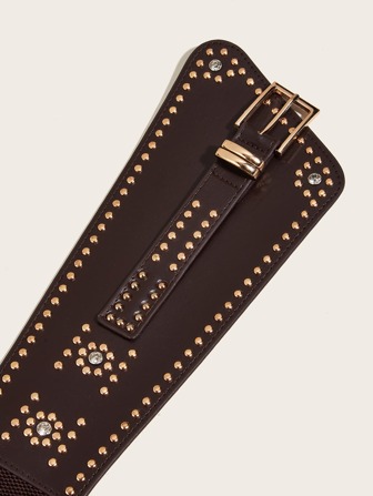 Cinturón ancho con decoración de tachuelas, para Halloween, verano y escuela