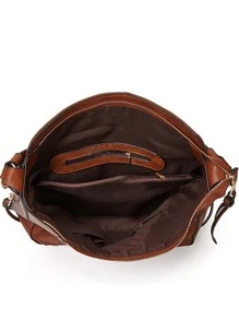 Vintage Style Crossbody Shoulder Bag With Handle, Casual And Fashionable (for Export) - Brown - View 5