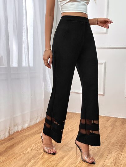 Firerie Pantaloni dritti vita alta inserto in rete