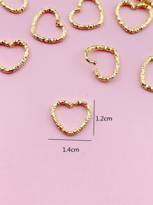 20入組/套開叉戒指心DIY首飾配件 - 金色 - 查看 3