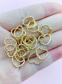 20入組/套開叉戒指心DIY首飾配件 - 金色 - 查看 4