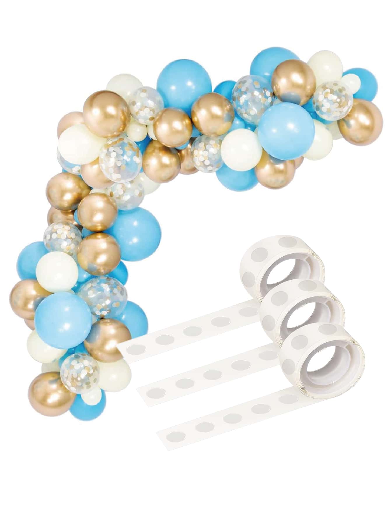 5入組透明氣球膠簡約PVC圓形氣球膠點 - 白色 - 查看 1